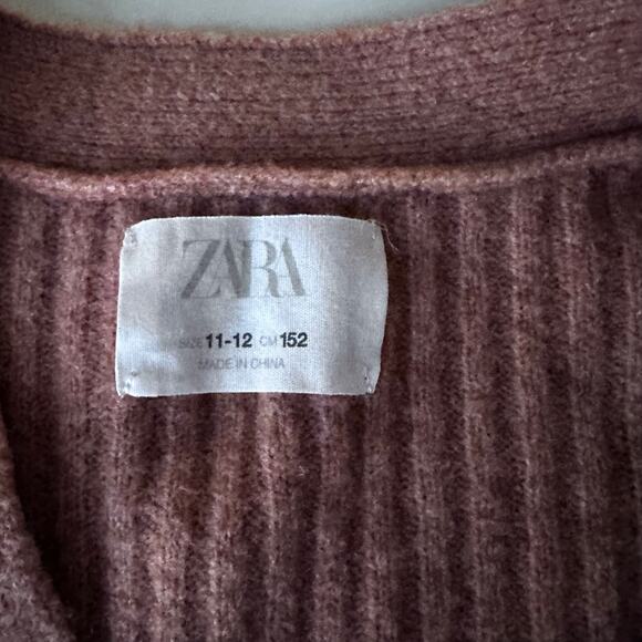 Zara buttoned knit cardigan pink 11-12 years - Picture 3 of 4